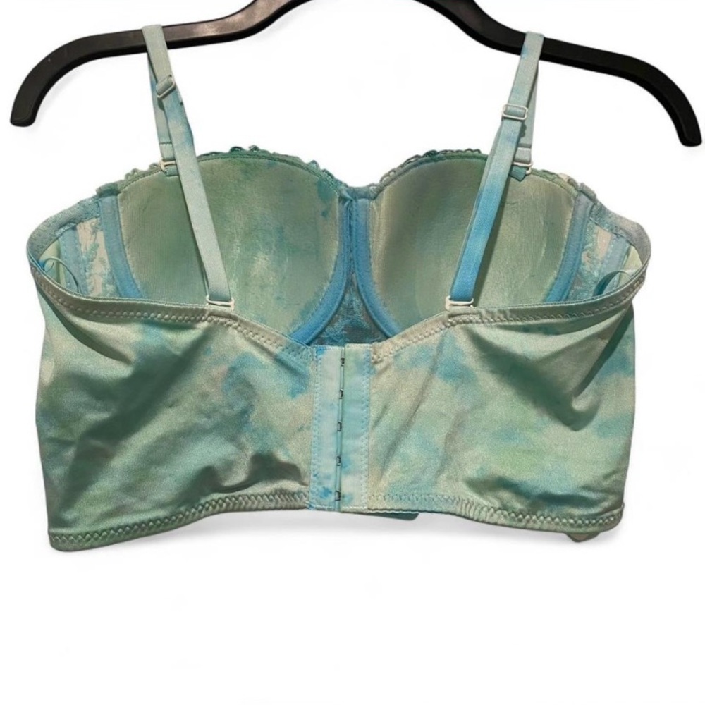 Embroidered Lace Beaded Bustier in Blue - Picture 3 of 4
